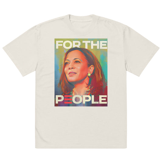 "For The People" Oversized faded t-shirt